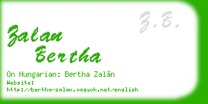 zalan bertha business card